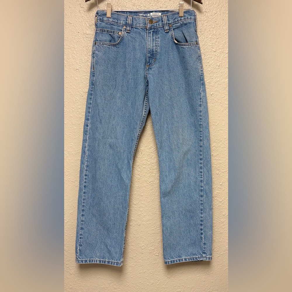 Vintage Carthartt Blue Jeans 29x30 Relaxed Fit Gorpcore Straight Leg Light Wash